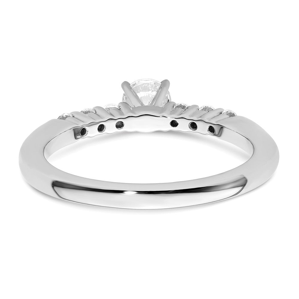 14K White Gold Peg Set 1/4 carat Diamond Semi-mount Engagement Ring