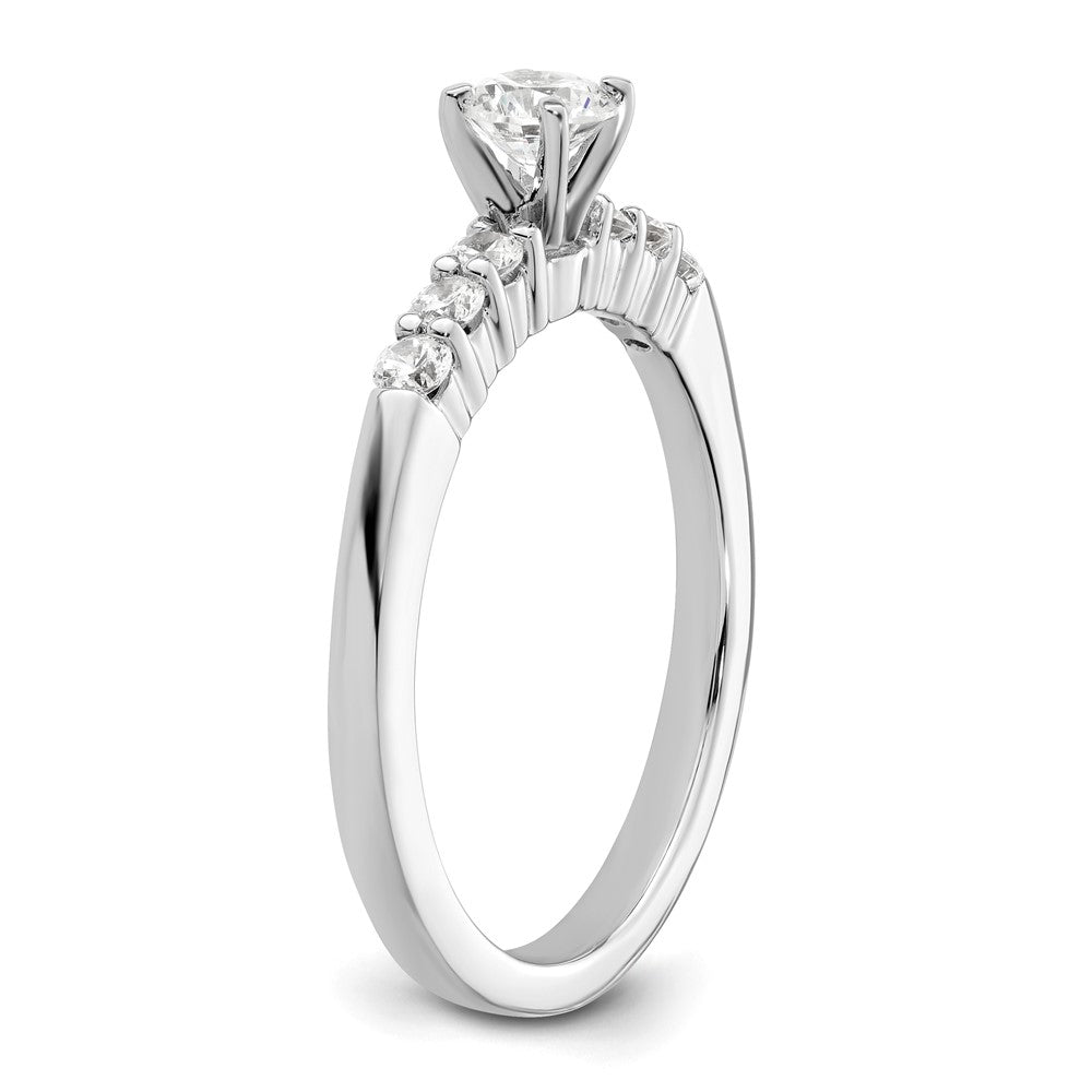 14K White Gold Peg Set 1/4 carat Diamond Semi-mount Engagement Ring