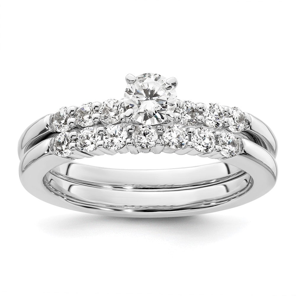 14K White Gold Peg Set 1/4 carat Diamond Semi-mount Engagement Ring