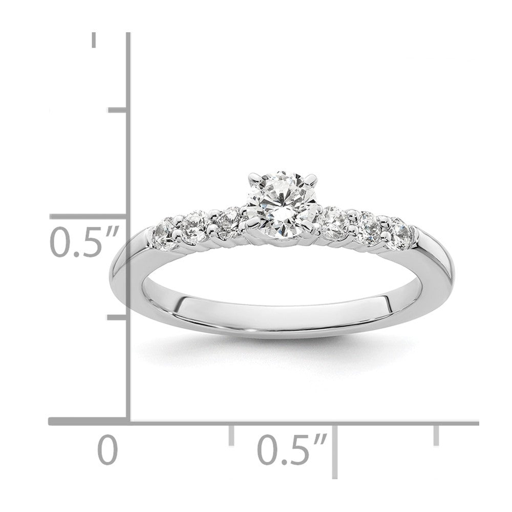 14K White Gold Peg Set 1/4 carat Diamond Semi-mount Engagement Ring