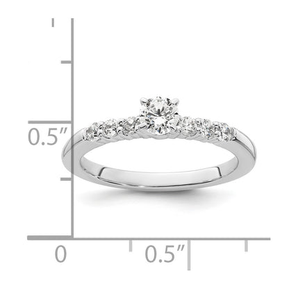 14K White Gold Peg Set 1/4 carat Diamond Semi-mount Engagement Ring