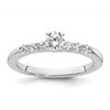 14K White Gold Peg Set 1/4 carat Diamond Semi-mount Engagement Ring