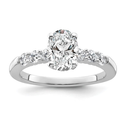 14K White Gold Peg Set 3/8 carat Diamond Semi-mount Engagement Ring