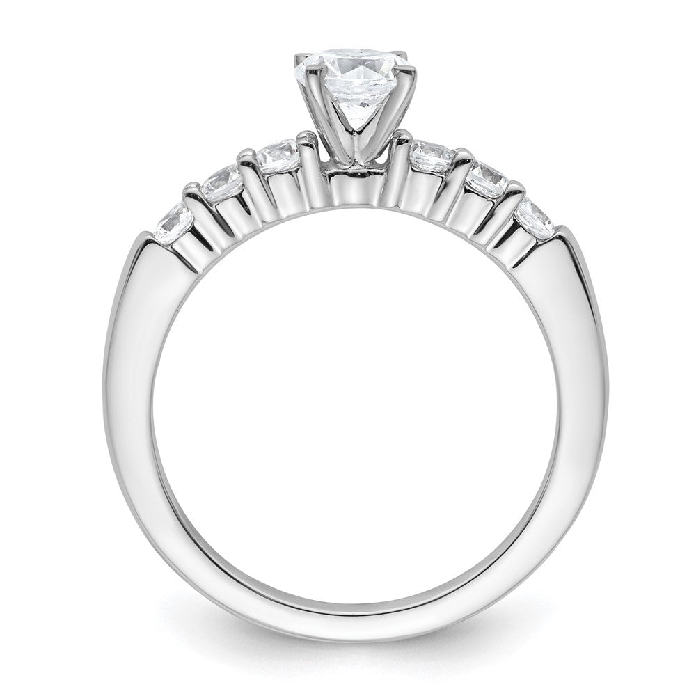 14K White Gold Peg Set 3/8 carat Diamond Semi-mount Engagement Ring