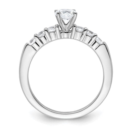 14K White Gold Peg Set 3/8 carat Diamond Semi-mount Engagement Ring