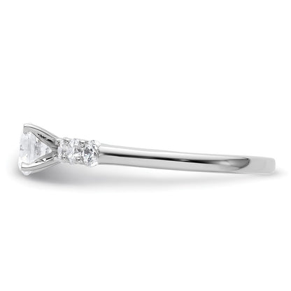 14K White Gold Peg Set 3/8 carat Diamond Semi-mount Engagement Ring