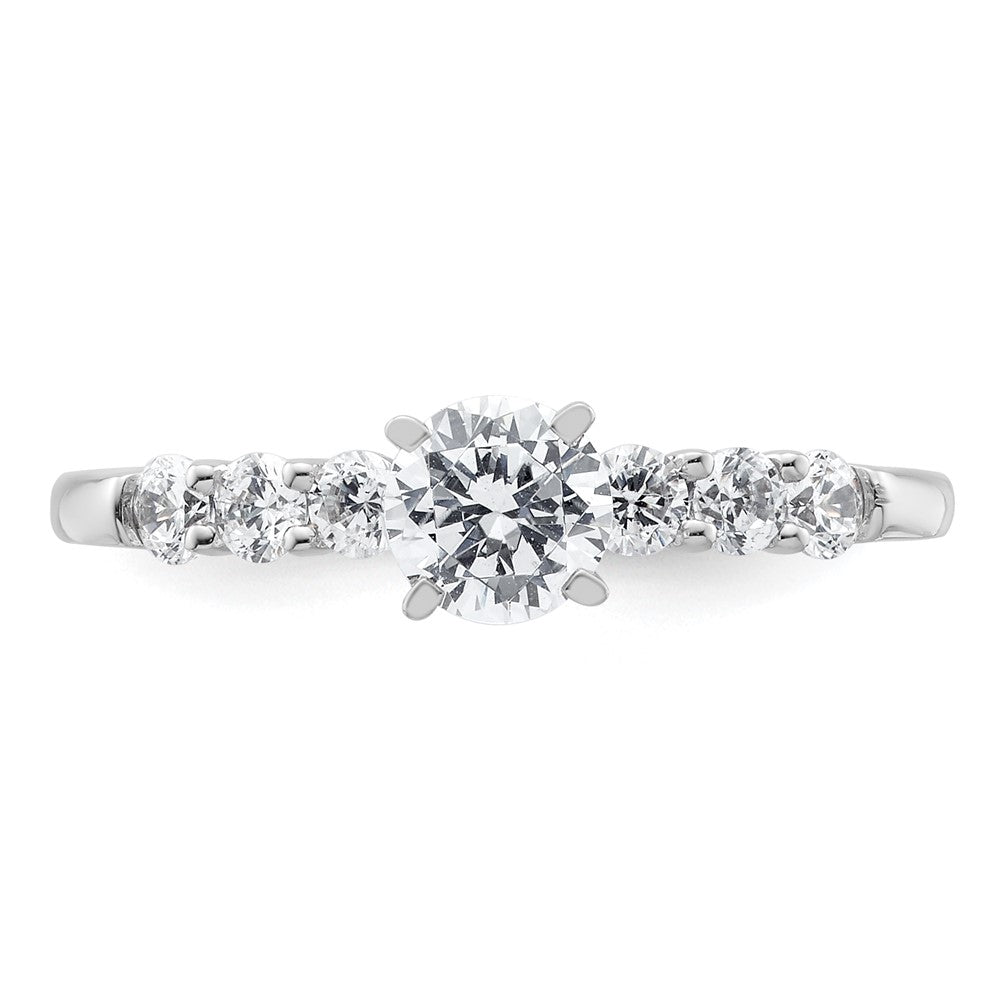 14K White Gold Peg Set 3/8 carat Diamond Semi-mount Engagement Ring