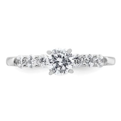 14K White Gold Peg Set 3/8 carat Diamond Semi-mount Engagement Ring