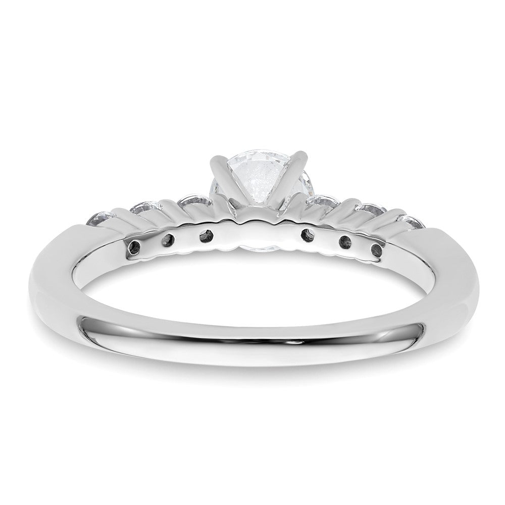 14K White Gold Peg Set 3/8 carat Diamond Semi-mount Engagement Ring