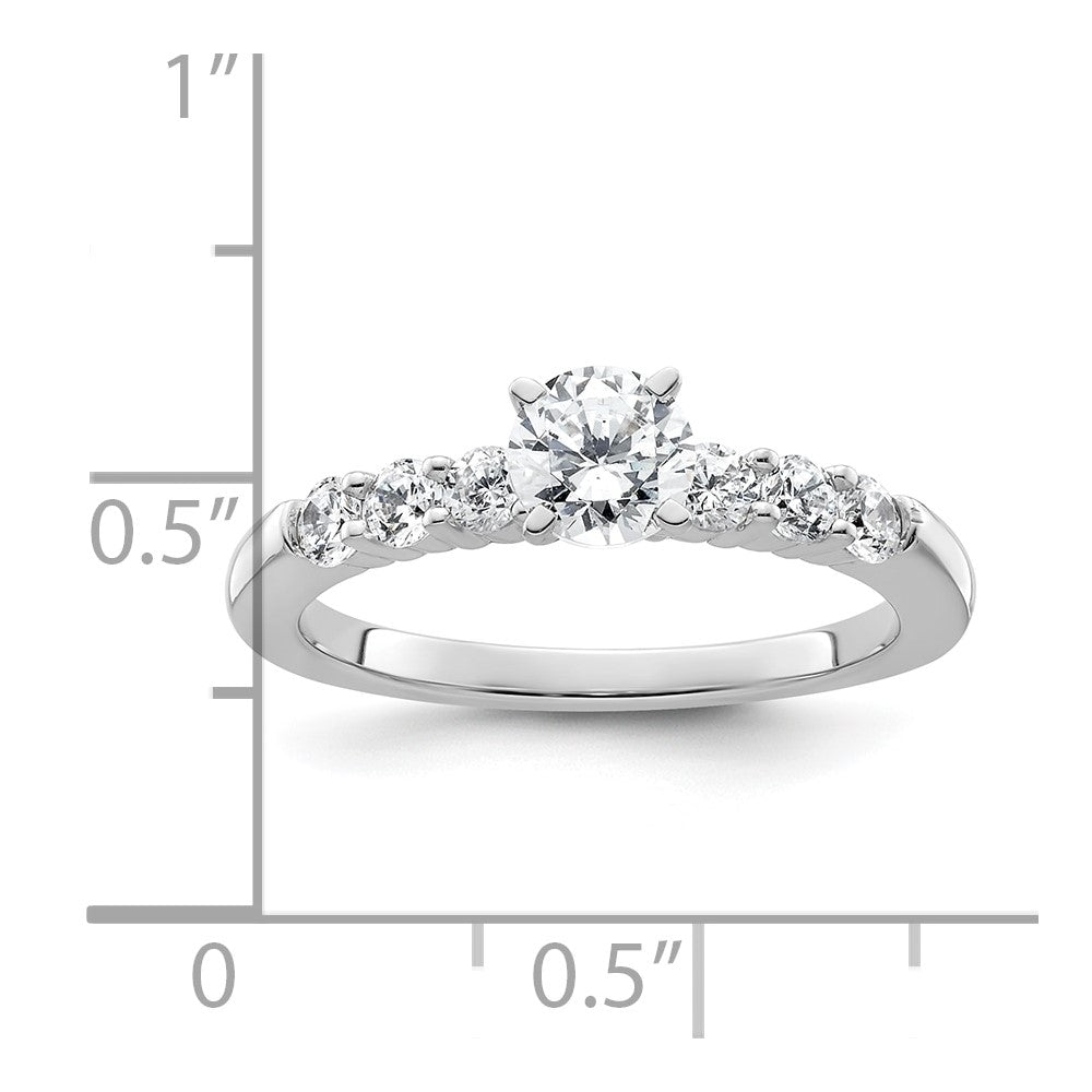 14K White Gold Peg Set 3/8 carat Diamond Semi-mount Engagement Ring