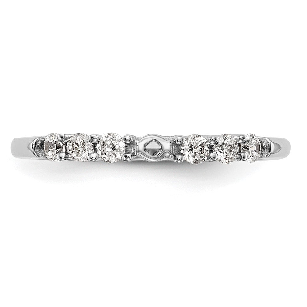 14K White Gold Peg Set 3/8 carat Diamond Semi-mount Engagement Ring
