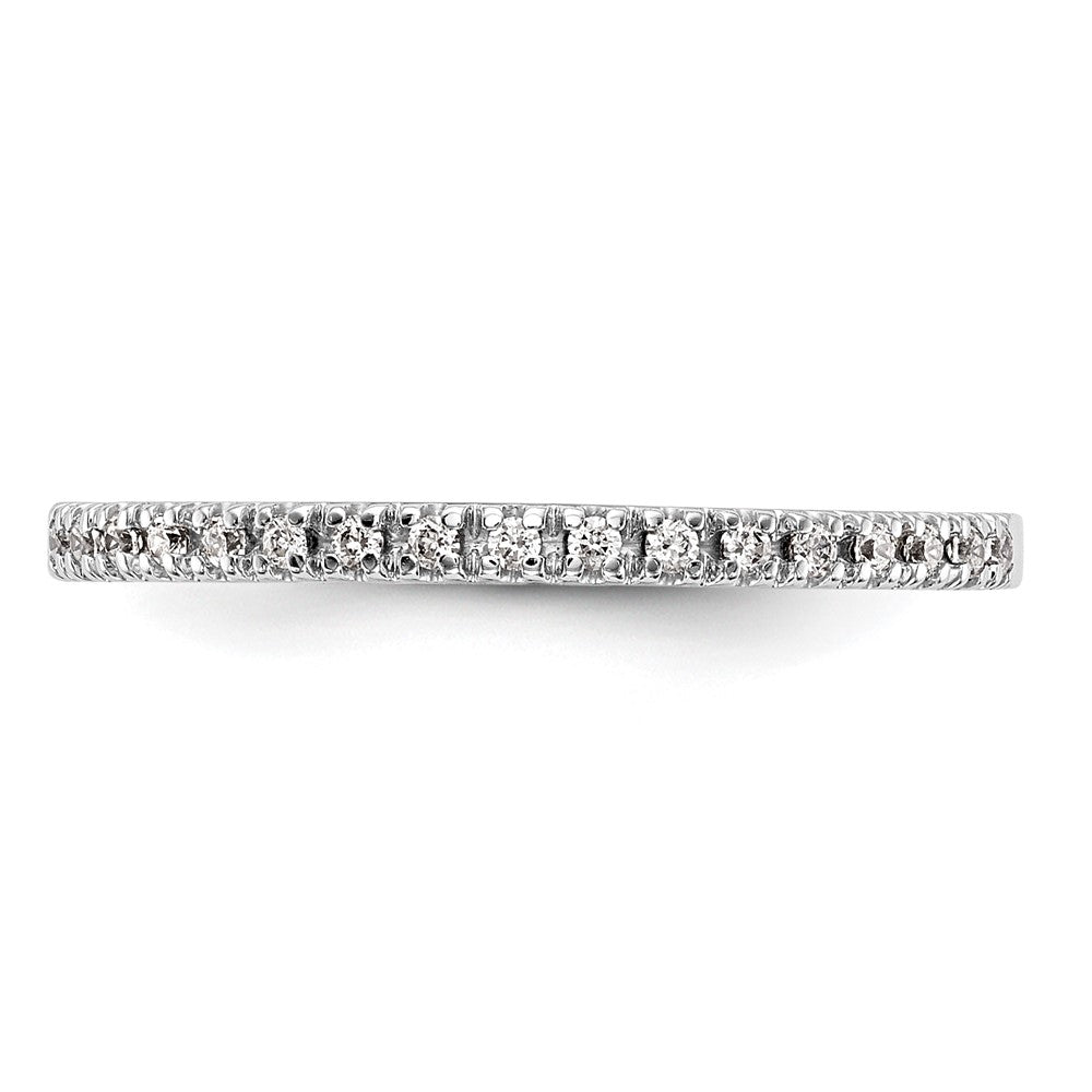 14k White Gold 1/10 carat Diamond Complete Wedding Band