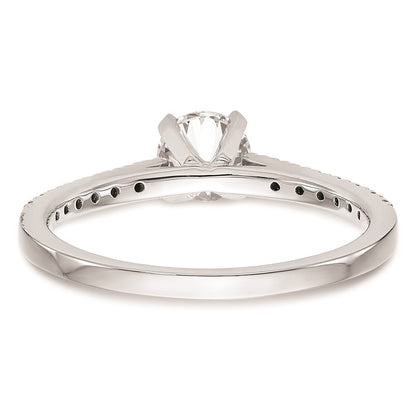 10K White Gold Peg Set 1/10 carat Diamond Semi-mount Engagement Ring