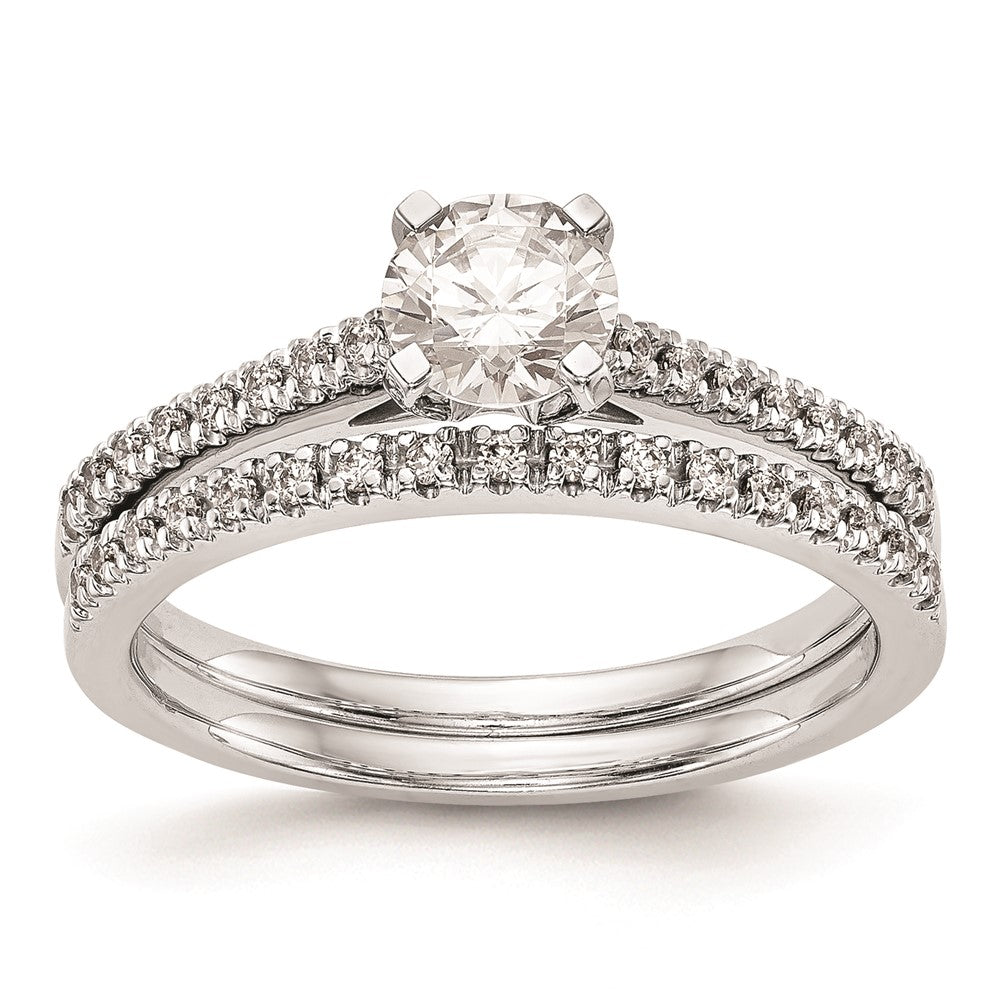 10K White Gold Peg Set 1/10 carat Diamond Semi-mount Engagement Ring