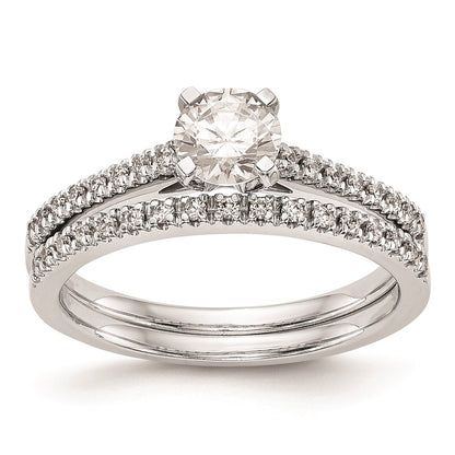 10K White Gold Peg Set 1/10 carat Diamond Semi-mount Engagement Ring