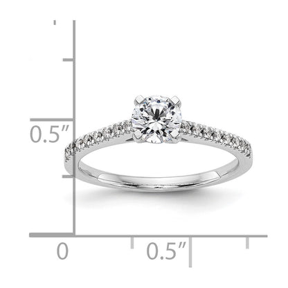 10K White Gold Peg Set 1/10 carat Diamond Semi-mount Engagement Ring