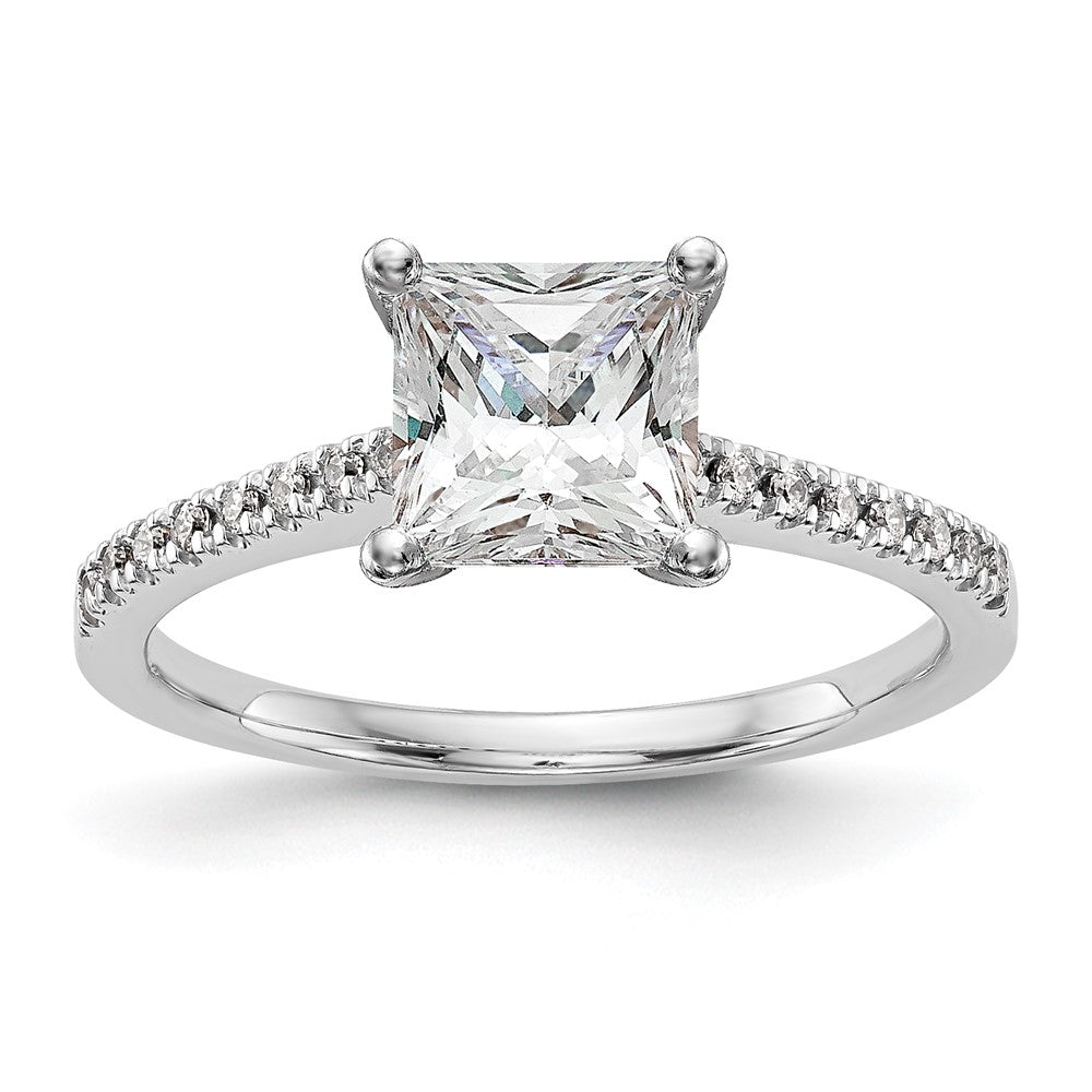 10K White Gold Peg Set 1/10 carat Diamond Semi-mount Engagement Ring