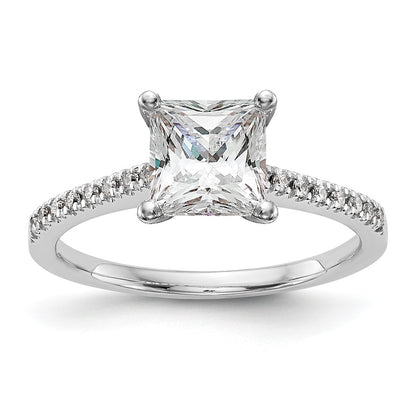 10K White Gold Peg Set 1/10 carat Diamond Semi-mount Engagement Ring