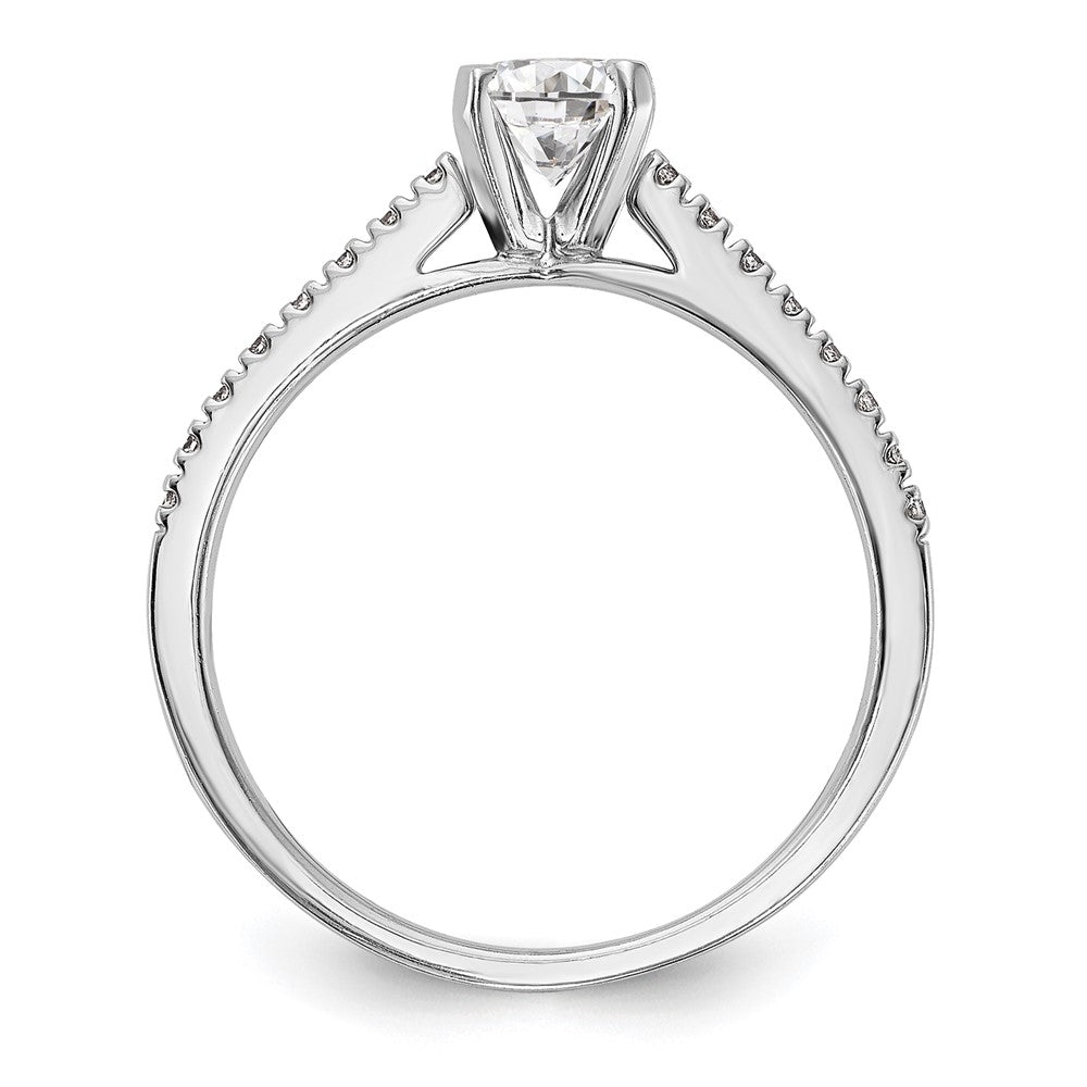 14K White Gold Peg Set 1/10 carat Diamond Semi-mount Engagement Ring