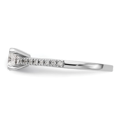 14k White Gold 1/10 carat Lab Grown Diamond VS/SI+ G+ Semi Mount Peg Set Engagement Ring