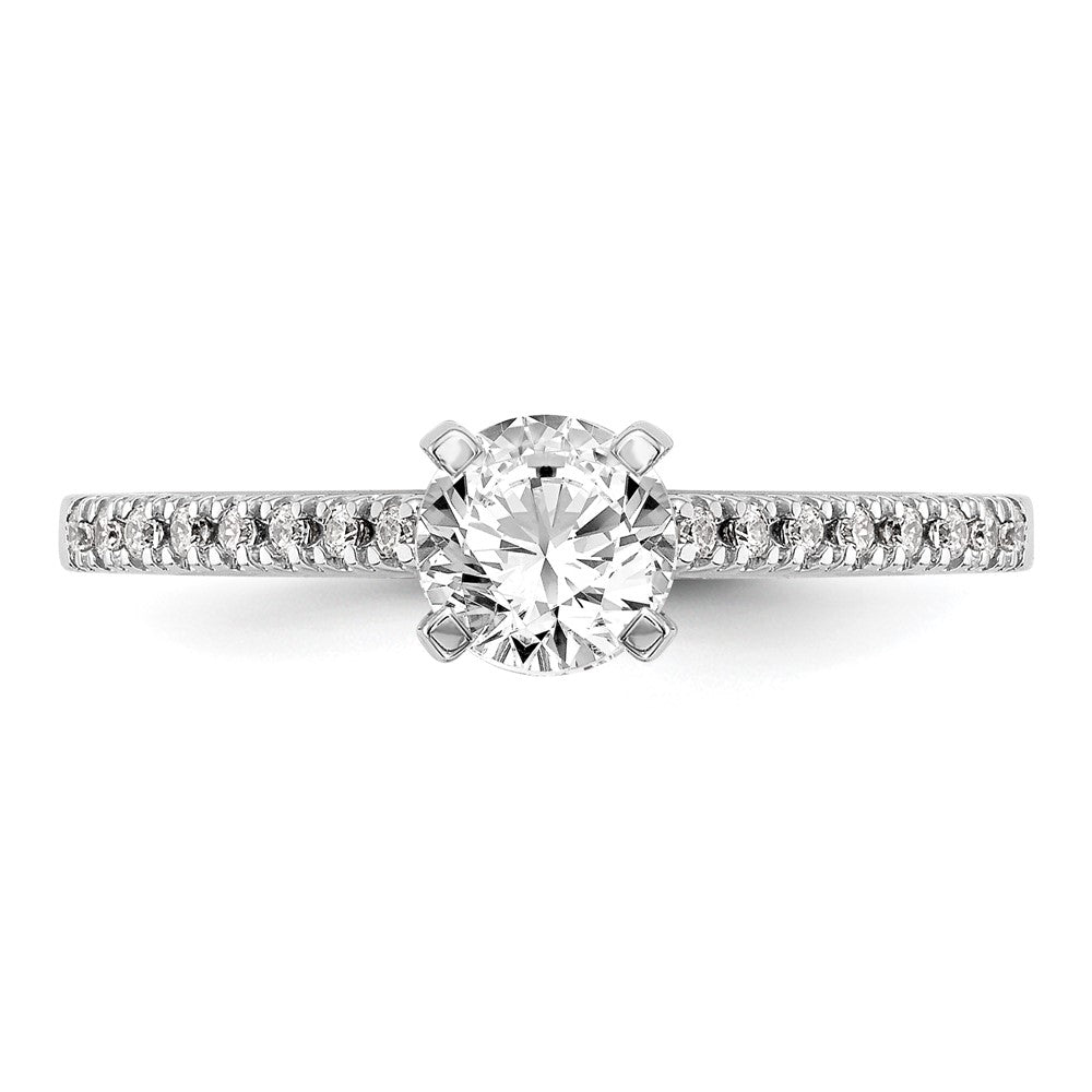 14K White Gold Peg Set 1/10 carat Diamond Semi-mount Engagement Ring