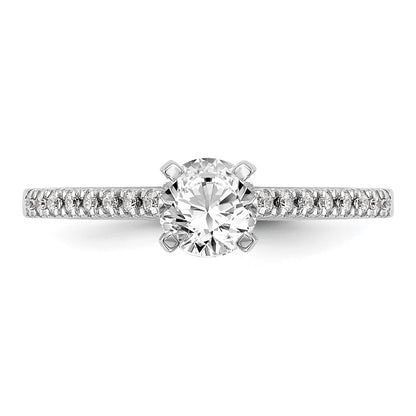 14K White Gold Peg Set 1/10 carat Diamond Semi-mount Engagement Ring