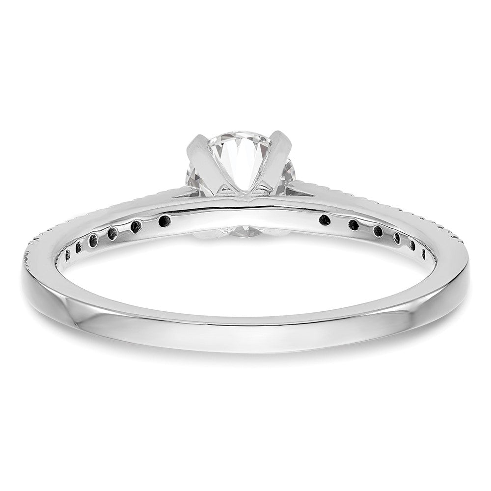 14K White Gold Peg Set 1/10 carat Diamond Semi-mount Engagement Ring