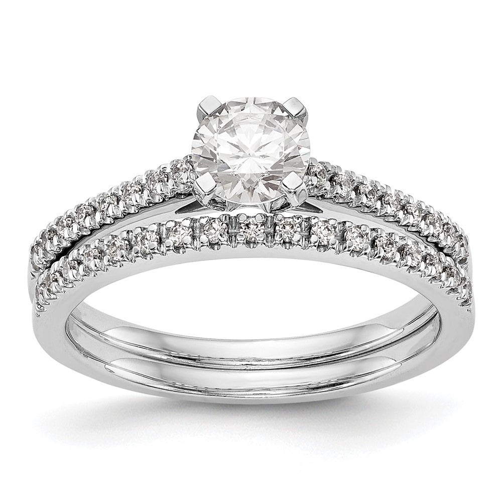 14K White Gold Peg Set 1/10 carat Diamond Semi-mount Engagement Ring