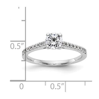 14k White Gold 1/10 carat Lab Grown Diamond VS/SI+ G+ Semi Mount Peg Set Engagement Ring