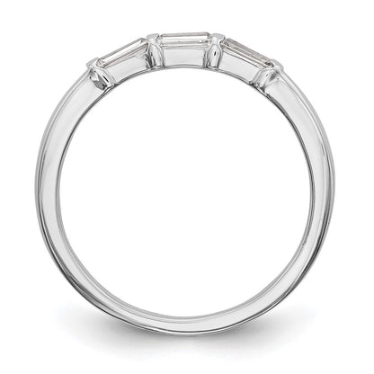 14k White Gold 1/3 carat Baguette Diamond Complete Wedding Band