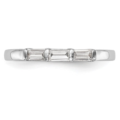 14k White Gold 1/3 carat Baguette Diamond Complete Wedding Band