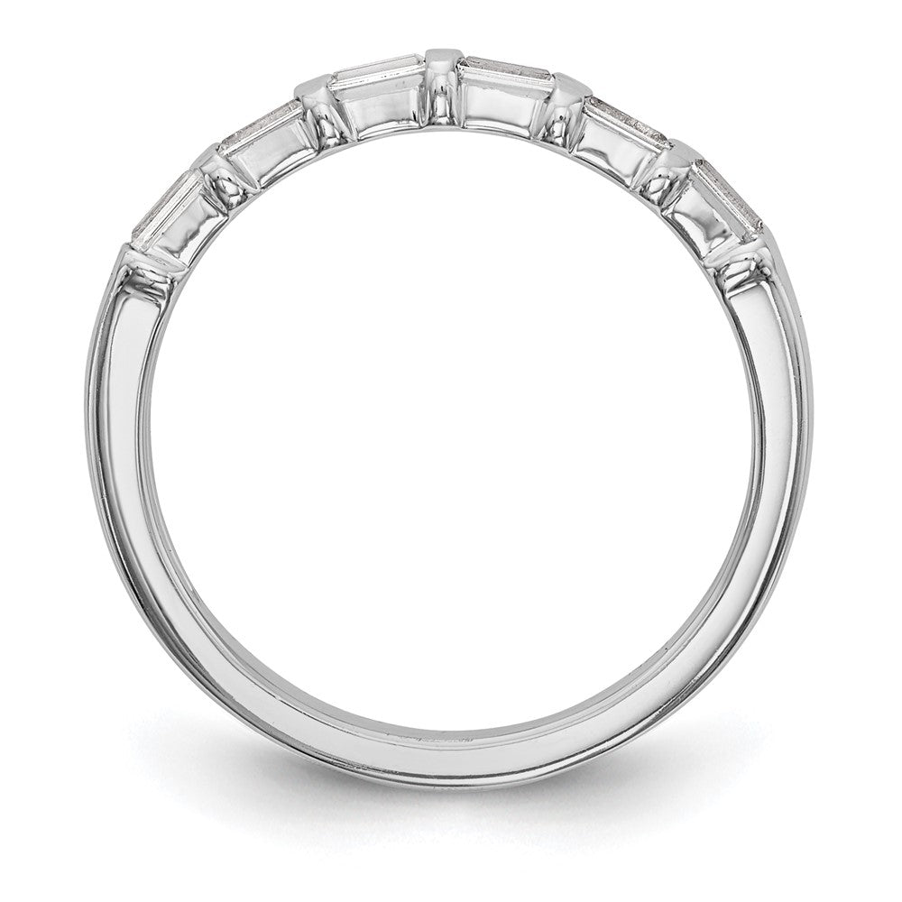 14k White Gold 1/4 carat Baguette Diamond Complete Wedding Band