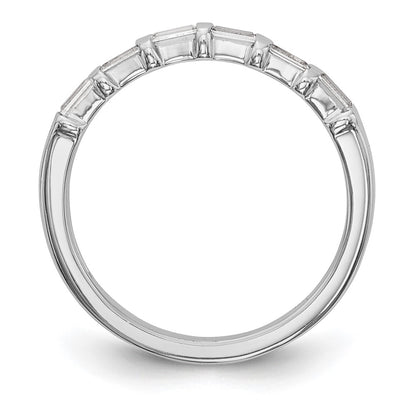14k White Gold 1/4 carat Baguette Diamond Complete Wedding Band