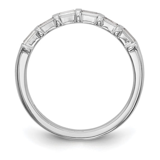 14k White Gold 1/4 carat Baguette Diamond Complete Wedding Band