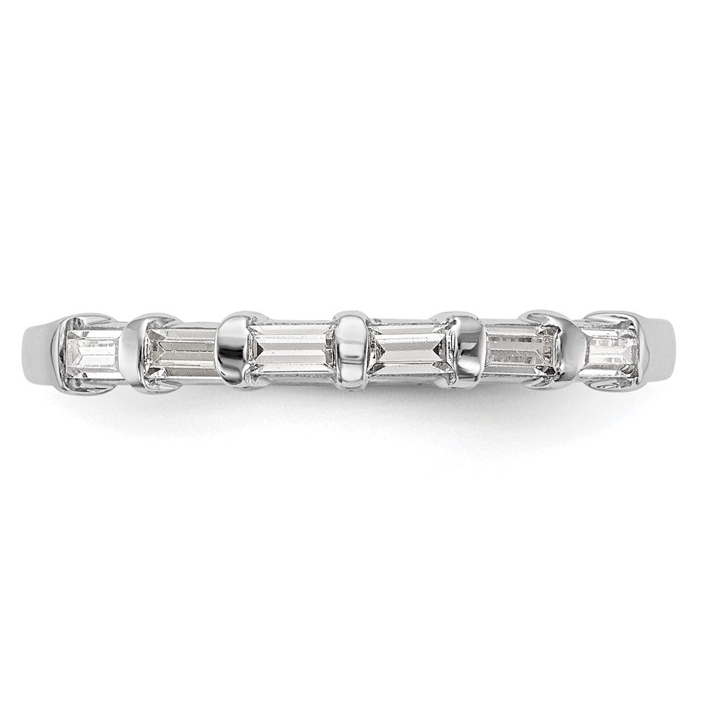 14k White Gold 1/4 carat Baguette Diamond Complete Wedding Band
