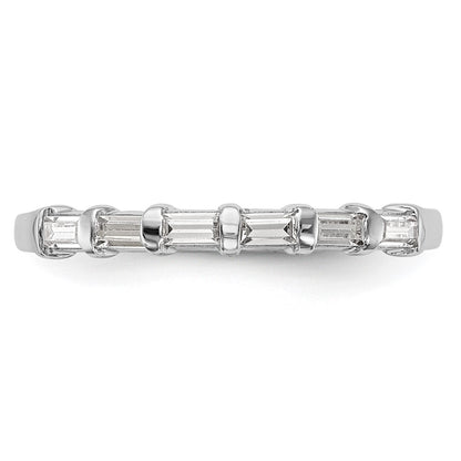 14k White Gold 1/4 carat Baguette Diamond Complete Wedding Band
