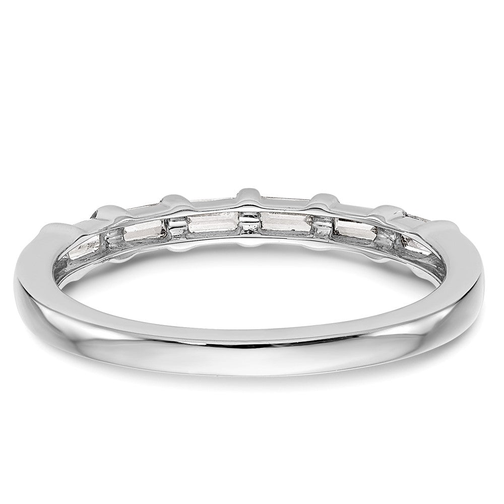 14k White Gold 1/4 carat Baguette Diamond Complete Wedding Band