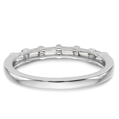 14k White Gold 1/4 carat Baguette Diamond Complete Wedding Band