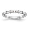 14k White Gold 1/4 carat Baguette Diamond Complete Wedding Band