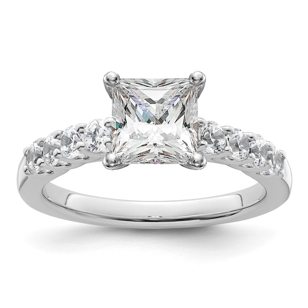 14k White Gold 1/2 carat Lab Grown Diamond VS/SI+ G+ Semi Mount Peg Set Engagement Ring