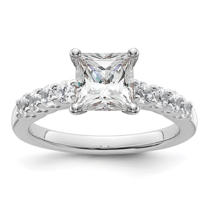 14k White Gold 1/2 carat Lab Grown Diamond VS/SI+ G+ Semi Mount Peg Set Engagement Ring