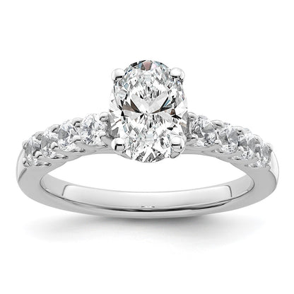 14k White Gold 1/2 carat Lab Grown Diamond VS/SI+ G+ Semi Mount Peg Set Engagement Ring