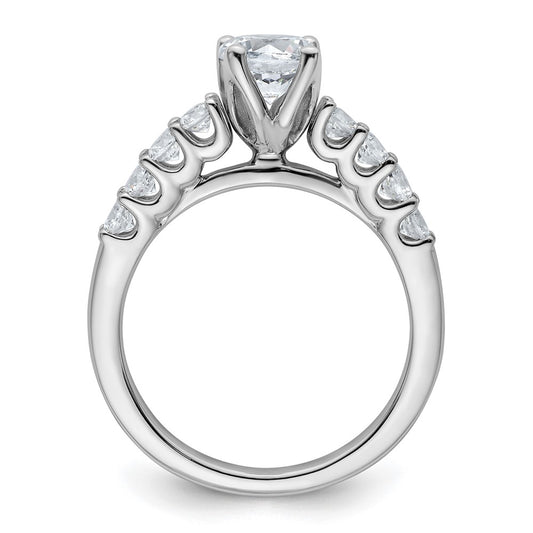 14k White Gold 1/2 carat Lab Grown Diamond VS/SI+ G+ Semi Mount Peg Set Engagement Ring