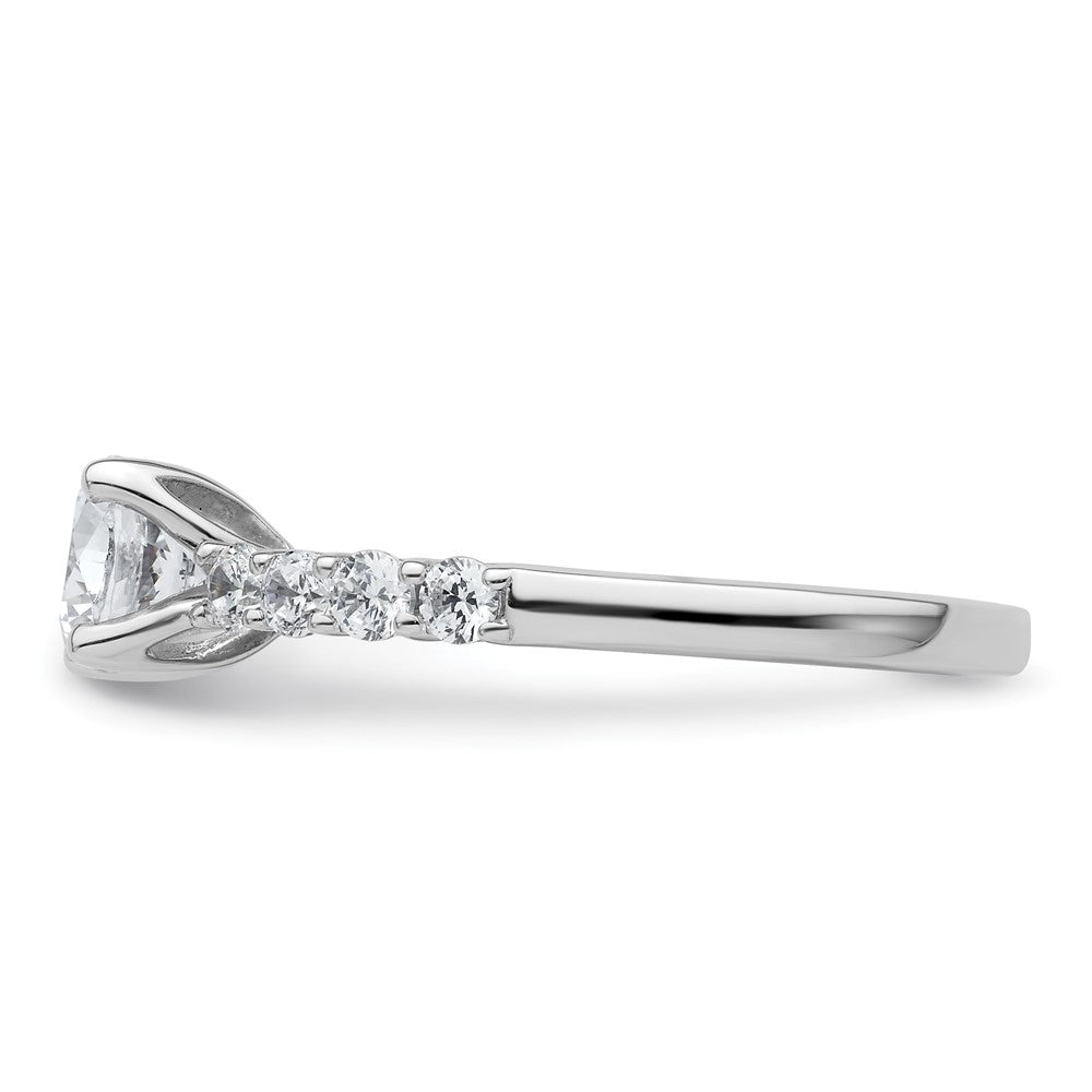 14k White Gold 1/2 carat Lab Grown Diamond VS/SI+ G+ Semi Mount Peg Set Engagement Ring
