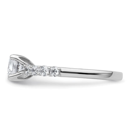 14k White Gold 1/2 carat Lab Grown Diamond VS/SI+ G+ Semi Mount Peg Set Engagement Ring