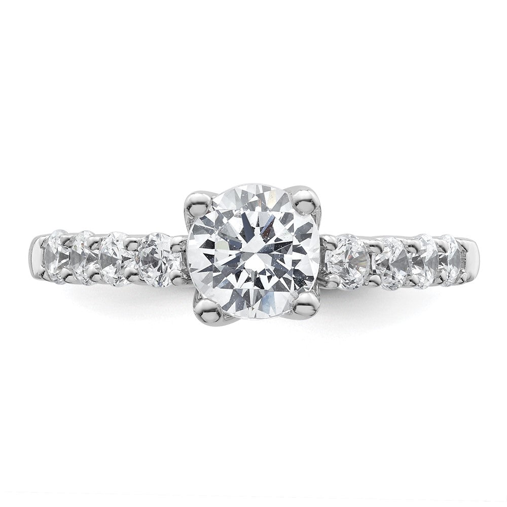 14k White Gold 1/2 carat Lab Grown Diamond VS/SI+ G+ Semi Mount Peg Set Engagement Ring