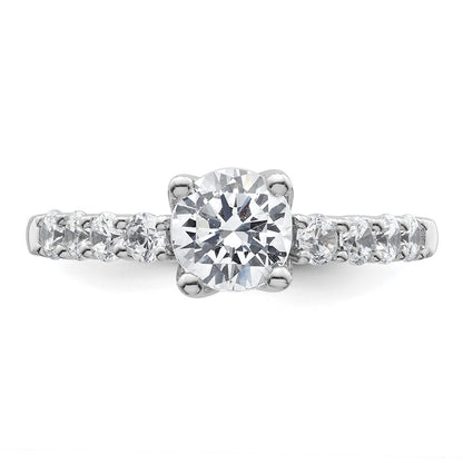 14k White Gold 1/2 carat Lab Grown Diamond VS/SI+ G+ Semi Mount Peg Set Engagement Ring
