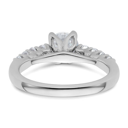 14k White Gold 1/2 carat Lab Grown Diamond VS/SI+ G+ Semi Mount Peg Set Engagement Ring