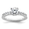 14k White Gold 1/2 carat Lab Grown Diamond VS/SI+ G+ Semi Mount Peg Set Engagement Ring