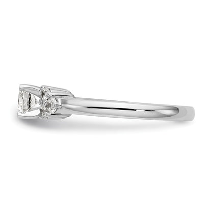 14k White Gold 1/4 carat Lab Grown Diamond VS/SI+ G+ Semi-Mount Peg Set Engagement Ring